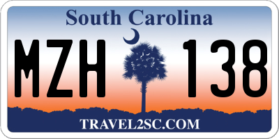 SC license plate MZH138