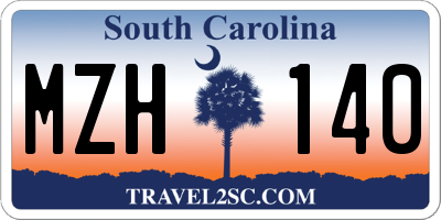 SC license plate MZH140