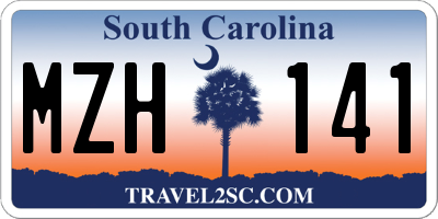 SC license plate MZH141