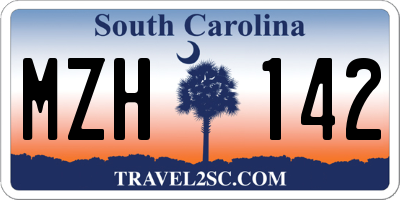 SC license plate MZH142