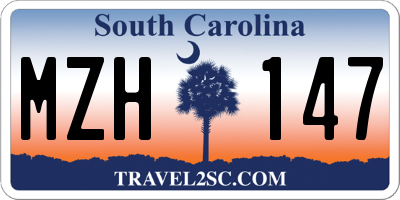 SC license plate MZH147