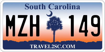 SC license plate MZH149