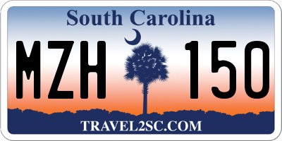 SC license plate MZH150