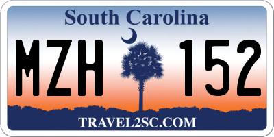 SC license plate MZH152