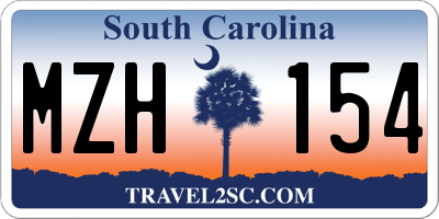 SC license plate MZH154