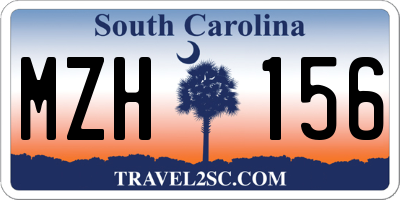 SC license plate MZH156