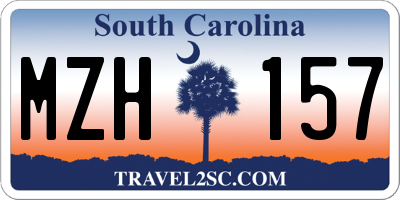 SC license plate MZH157
