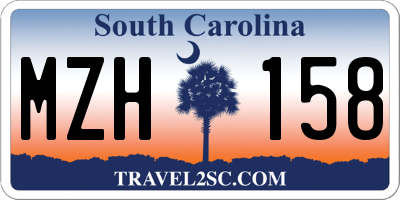 SC license plate MZH158