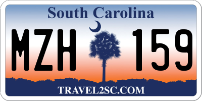 SC license plate MZH159