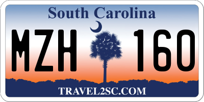 SC license plate MZH160