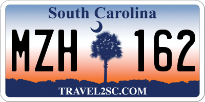 SC license plate MZH162