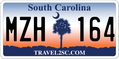 SC license plate MZH164