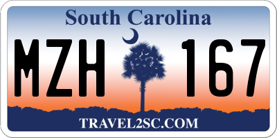 SC license plate MZH167
