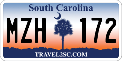 SC license plate MZH172