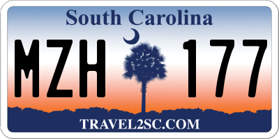 SC license plate MZH177