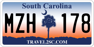 SC license plate MZH178