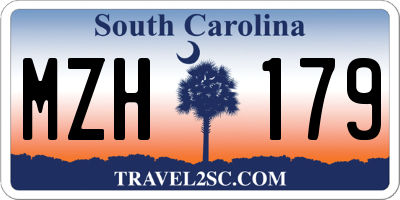 SC license plate MZH179