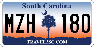 SC license plate MZH180
