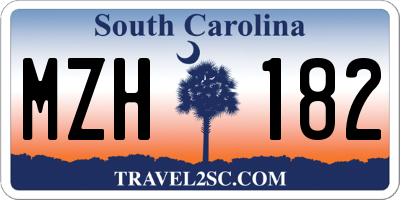 SC license plate MZH182
