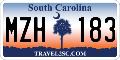 SC license plate MZH183