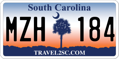 SC license plate MZH184