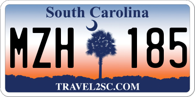 SC license plate MZH185