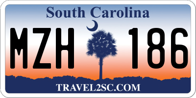SC license plate MZH186