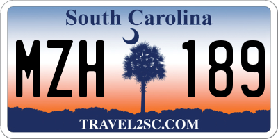 SC license plate MZH189