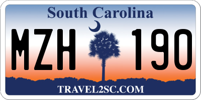 SC license plate MZH190