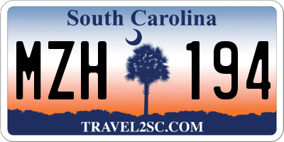SC license plate MZH194