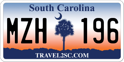 SC license plate MZH196