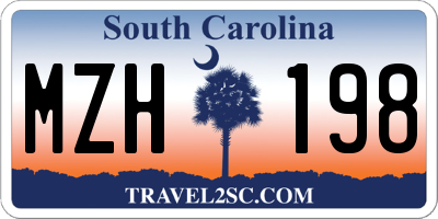 SC license plate MZH198