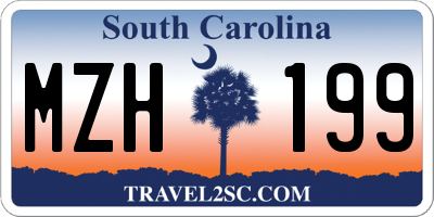 SC license plate MZH199