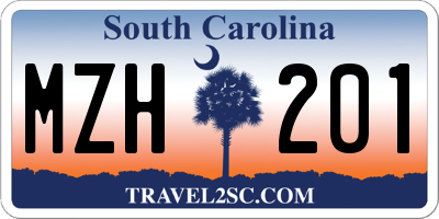 SC license plate MZH201