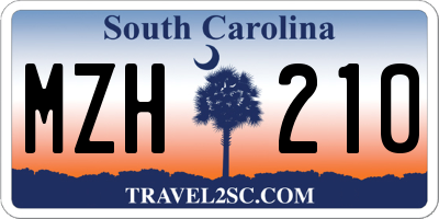 SC license plate MZH210