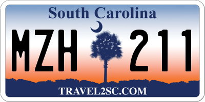 SC license plate MZH211