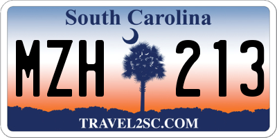 SC license plate MZH213