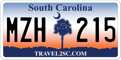 SC license plate MZH215