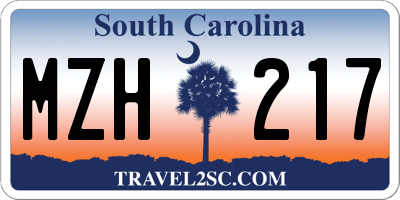 SC license plate MZH217