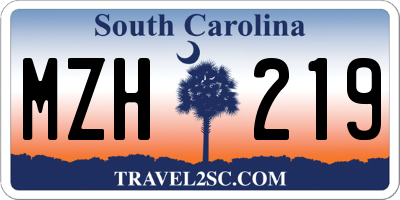 SC license plate MZH219