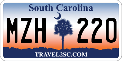 SC license plate MZH220