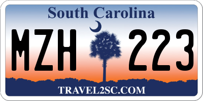 SC license plate MZH223