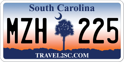 SC license plate MZH225