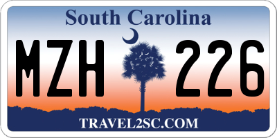 SC license plate MZH226