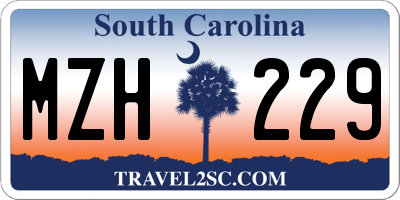 SC license plate MZH229