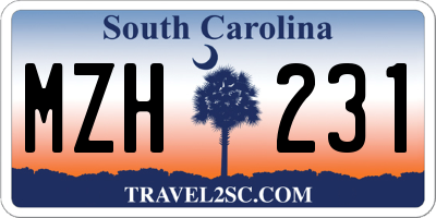 SC license plate MZH231