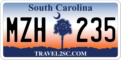SC license plate MZH235