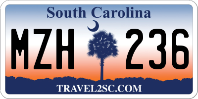 SC license plate MZH236