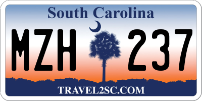 SC license plate MZH237