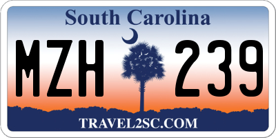 SC license plate MZH239